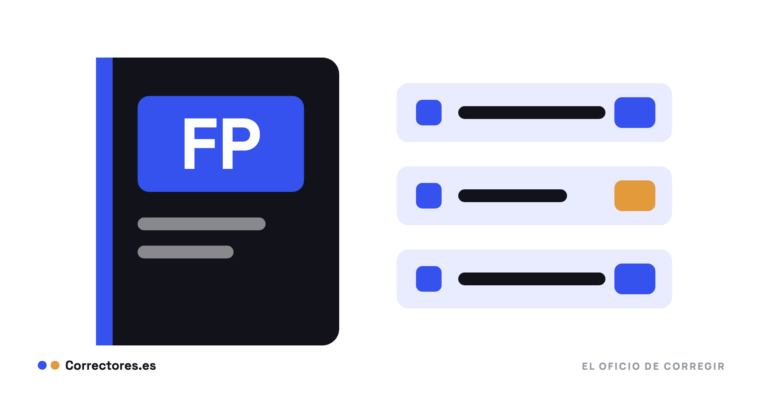 Manual con las letras FP junto a tres unidades, una con su criterio en naranja